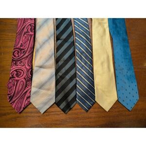 Designer Men's Silk Tie Lot Hugo Boss Nicole Miller Kenneth Cole Academia 6pc